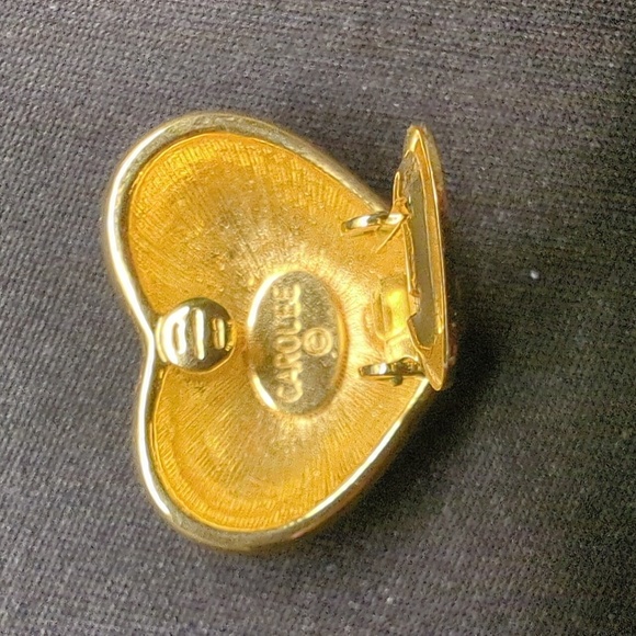 Carolee Vintage Pave Crystal Heart Clip-on Earrings - Picture 4 of 5